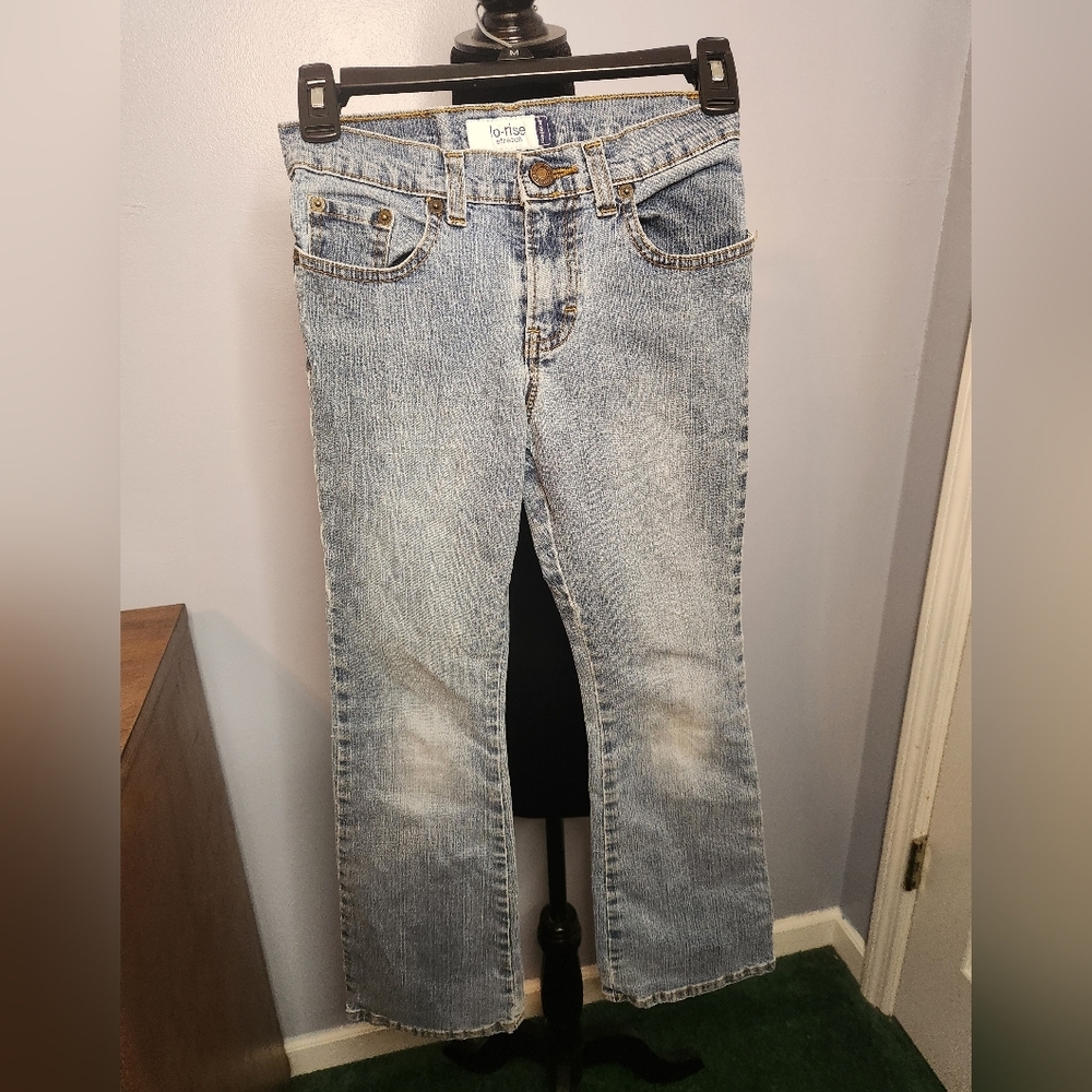 Jordache Lo-Rise Stretch Size 10 Regular Kids Light Wash Jeans Bell Bottoms